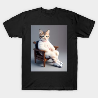 Cat Model - Modern digital art T-Shirt